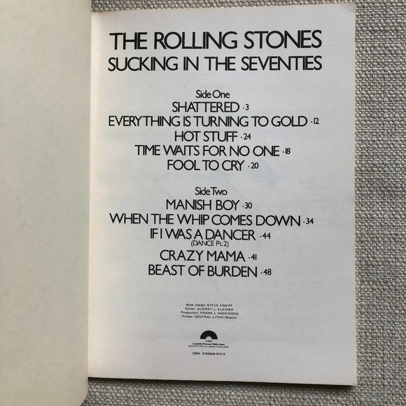 Rolling Stones Vintage Songbook Sucking In Seventies Piano/Vocal/Guitar Chords - Picture 6 of 9